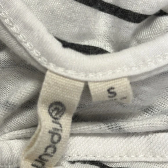 Rip Curl White and Black Striped Tank Top with Tropical Pocket Womens Small - Picture 9 of 10